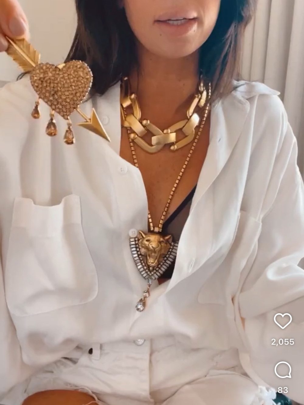 Dylanlex Heart Earrings- Gilded Dion - Picture 8 of 8